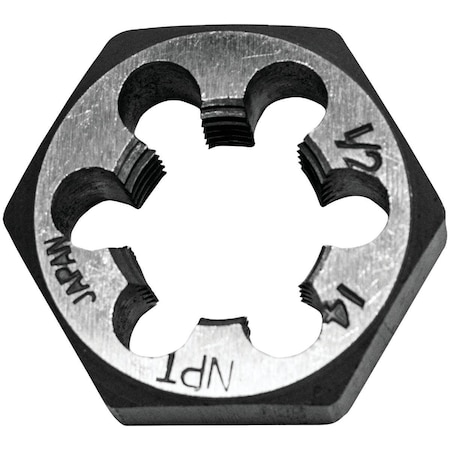 Century Drill & Tool Century Drill & Tool 1/2-14 NPT 1 In. Across Flats Hexagon Pipe Die 98307